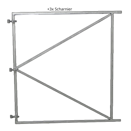 Verstelbaar poortframe 150x155cm vuurverzinkt met 3x scharnier