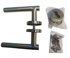 Deurkruk met ronde rozetten