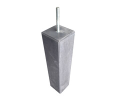 Betonpoer 140x140 mm, 580 mm hoog, met facetrand en draadstang