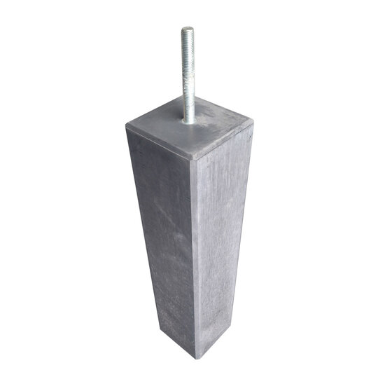 Betonpoer 140x140 mm, 580 mm hoog, met facetrand en draadstang