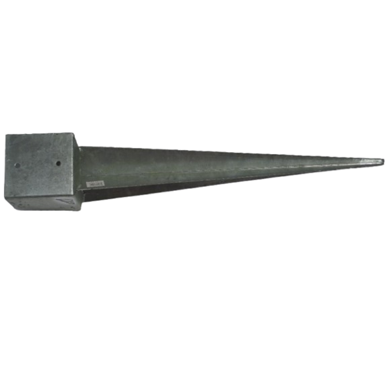 Paalhouder met pen vuurverzinkt 151x151x750 mm met 2 mm wanddikte voor extra brede houten palen