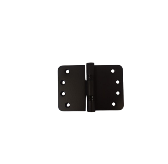 Zwart gepoedercoat scharnier 89x127 mm, 3 mm dik, met ronde hoeken en losse pen, links en rechts toepasbaar