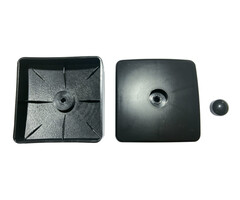 Paalornament vierkant 91x91 mm zwart kunststof