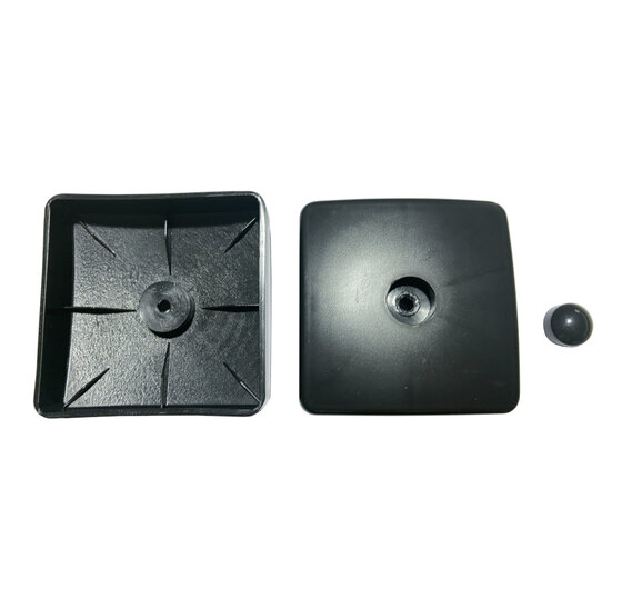 Paalornament vierkant 91x91 mm zwart kunststof voor nette afwerking van palen