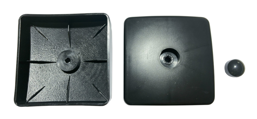 Paalornament vierkant 91x91 mm zwart kunststof voor nette afwerking van palen