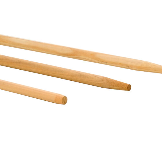 Houten bezemsteel 150 cm, diameter 2,4 cm voor bezems en vegers