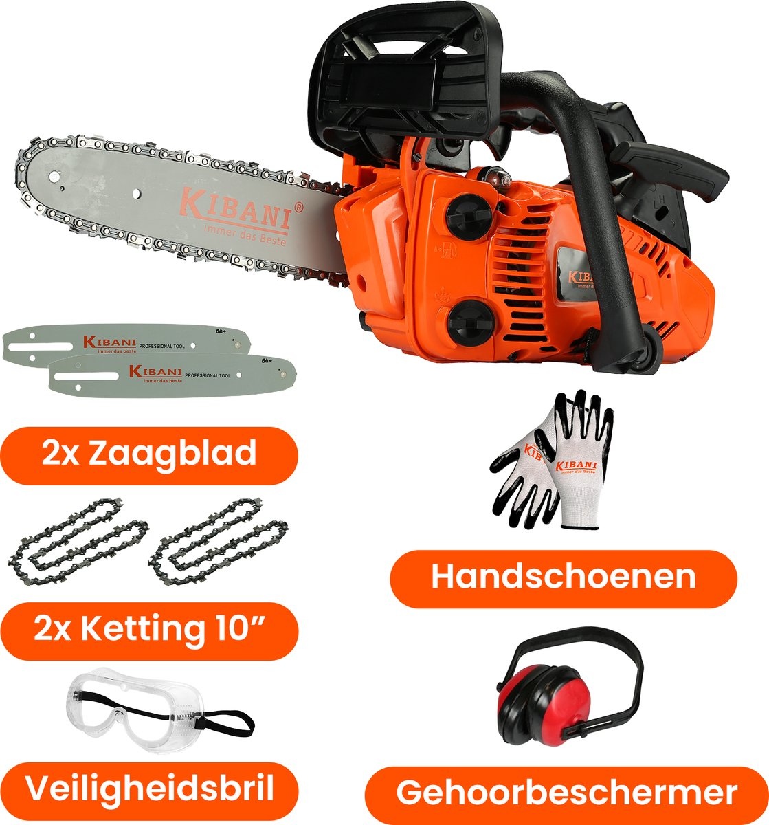 Kibani tophandle benzine kettingzaag 25.4cc 25cm zaagblad