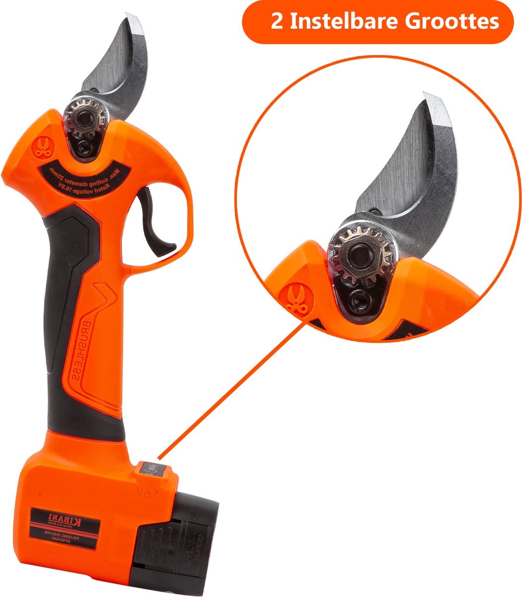 Kibani Accu Takkenschaar 16.8V incl. 2 accu's en extra set mesjes