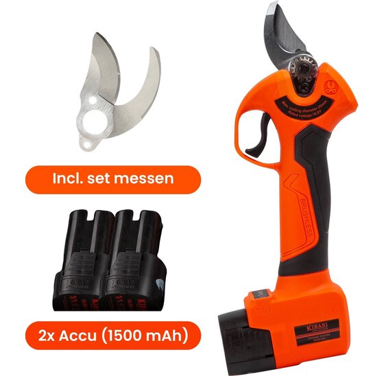 Accu takkenschaar 16.8V met 2 accu's en extra messenset - draadloos
