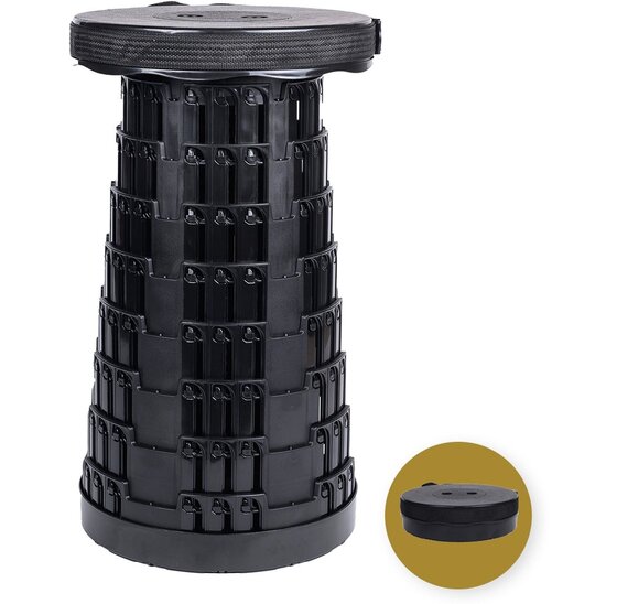 Opvouwbare kruk extra strong zwart