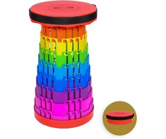 Opvouwbare kruk 250 kg draagkracht, verstelbaar 6-45 cm, regenboog