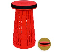 Opvouwbare kruk draagkracht 250 kg, verstelbaar 6-45 cm, rood