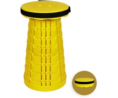 Opvouwbare kruk 250 kg draagkracht, verstelbaar 6-45 cm, geel