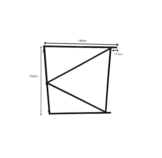 Poortframe 140x155cm verstelbaar - staal 1.8mm - zwart gepoedercoat