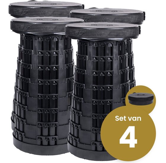 Alora Opvouwbare kruk extra strong zwart per 4