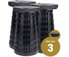 Alora opvouwbare kruk extra strong zwart per 3
