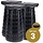 Alora opvouwbare kruk extra strong zwart per set van 3 stuks voor stevig en compact zitcomfort