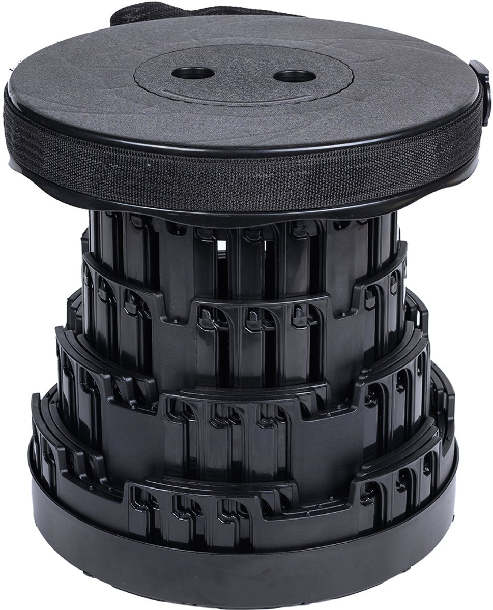 Alora opvouwbare kruk extra strong zwart per set van 2 stuks voor stevig en compact zitcomfort