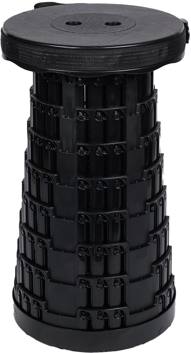 Alora opvouwbare kruk extra strong zwart per set van 2 stuks voor stevig en compact zitcomfort