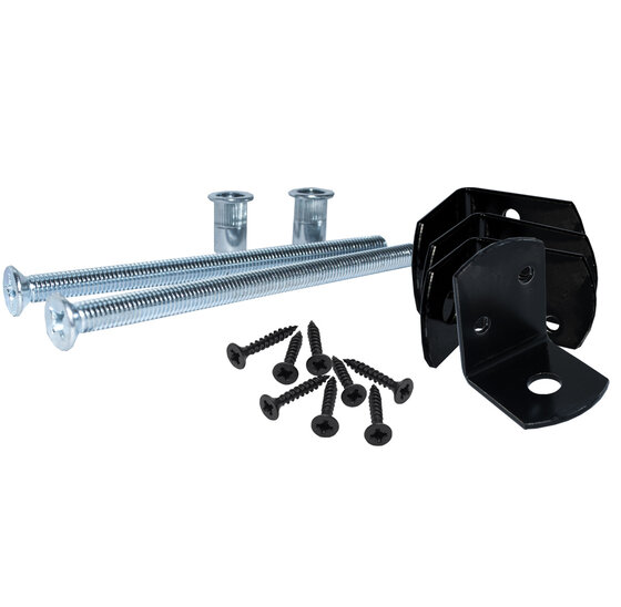 Zwart gecoate beslagset voor betonpalen M6x100 in poly-bag