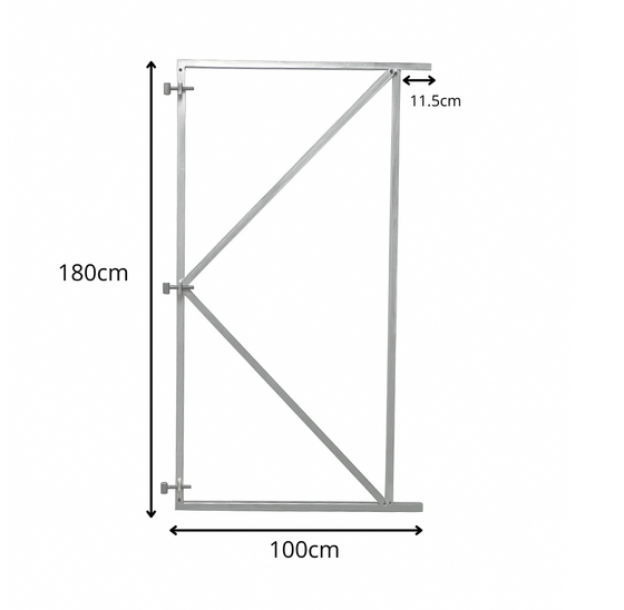 Poortframe 100x180cm vuurverzinkt staal 2mm verstelbaar