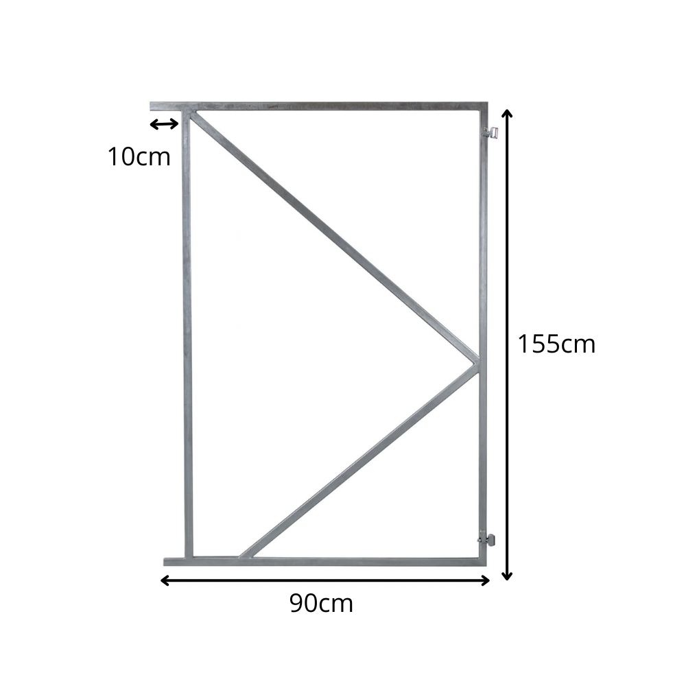 Verstelbaar poortframe verzinkt met 2 ophangpunten H155 cm B90/80 cm spijl 67 cm
