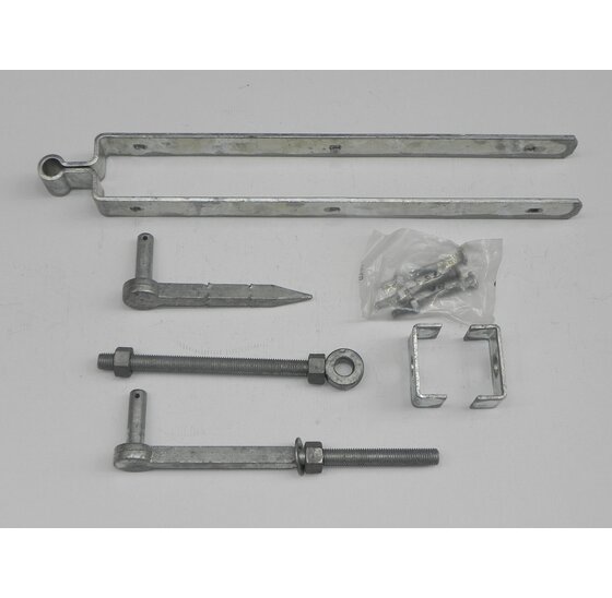 Set voor Engelse poort met inslagduim 600 x 72 mm 6 mm vuurverzinkt voor montage van hengen en stabiele scharnierpunten