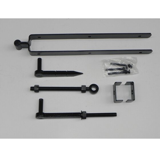 Set voor Engelse poort met inslagduim 600 x 72 mm 6 mm zwart voor montage van hengen en stabiele scharnierpunten