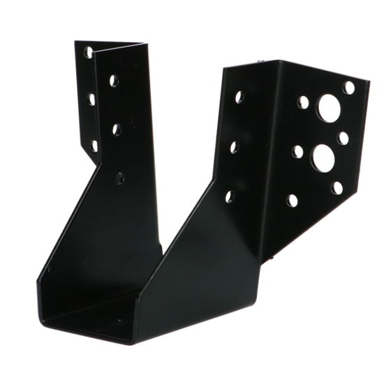 Zware balkendr. - type A uitwendige lippen 63 x 93 mm 2 mm zwart voor het dragen en verbinden van houten balken in constructies