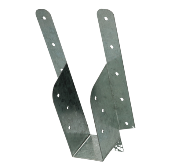 Raveeldrager met strip 50 x 190 x 115 mm 1 mm verzinkt voor het dragen en verbinden van houten balken in constructies