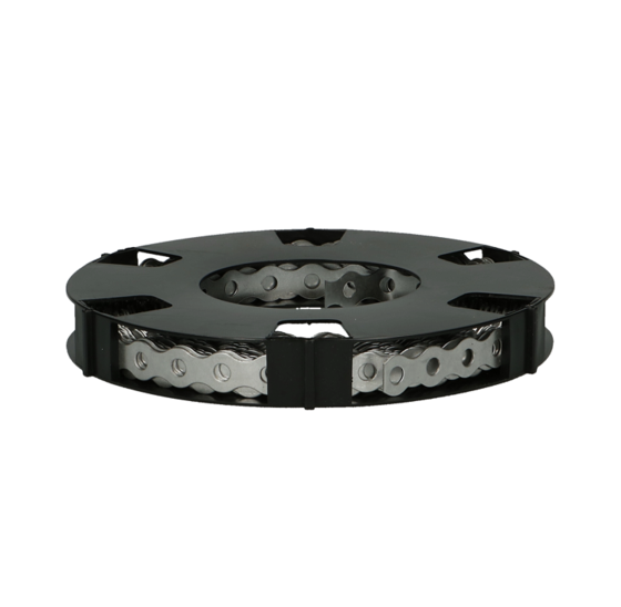 Gaatjesband recht 10 m x 12 mm in cassette 0,8 mm verzinkt voor stevige houtverbindingen en montage