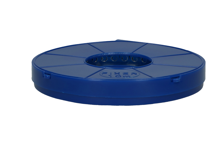 Gaatjesband recht 10 m x 17 mm cassette 0,8 mm rvs