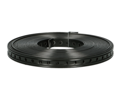 Gaatjesband recht 10 m x 14 mm 0,8 mm geplastificeerd