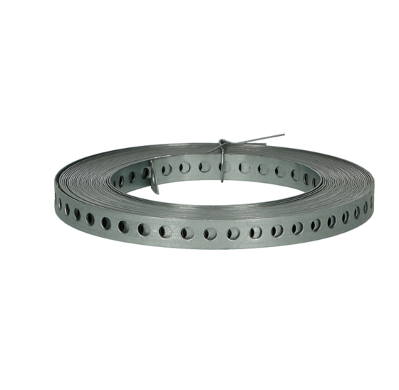 Gaatjesband recht 10 m x 25 mm 1 mm verzinkt voor stevige houtverbindingen en montage
