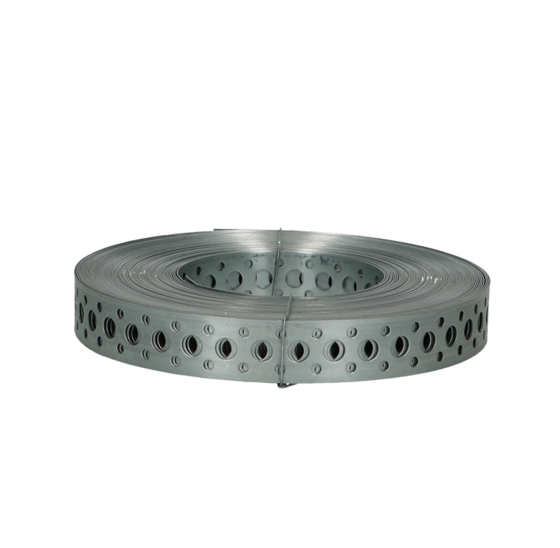 Gaatjesband recht 5 m x 25 mm 1 mm verzinkt voor stevige houtverbindingen en montage