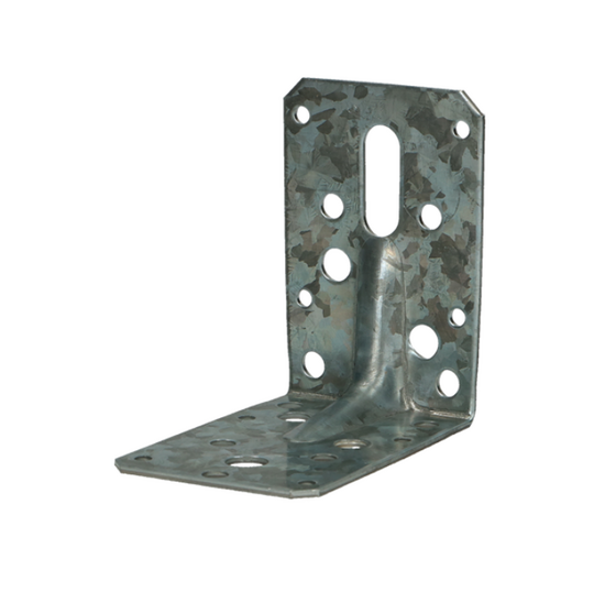 Verstelbaar hoekanker met ril 60 x 150 x 90 mm 2,5 mm verzinkt voor stevige verankering in beton en ondergrond