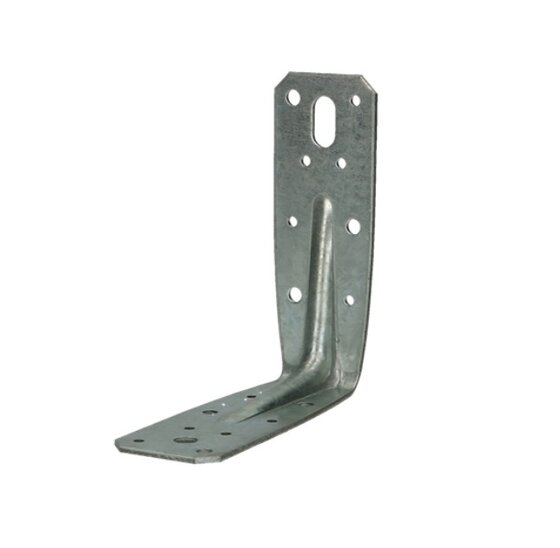 Hoekanker met ril en afgeschuinde hoeken 46 x 125 x 125 mm 2,5 mm verzinkt voor stevige verankering in beton en ondergrond