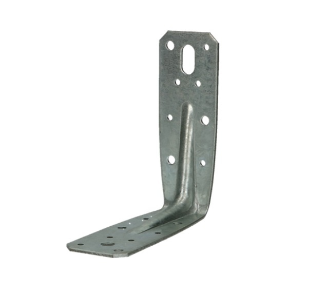 Hoekanker met ril en afgeschuinde hoeken 46 x 125 x 125 mm 2,5 mm verzinkt voor stevige verankering in beton en ondergrond