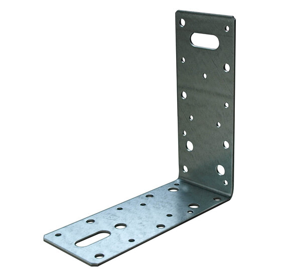Verstelbaar hoekanker 60 x 40 x 100 mm 2,5 mm verzinkt voor stevige verankering in beton en ondergrond