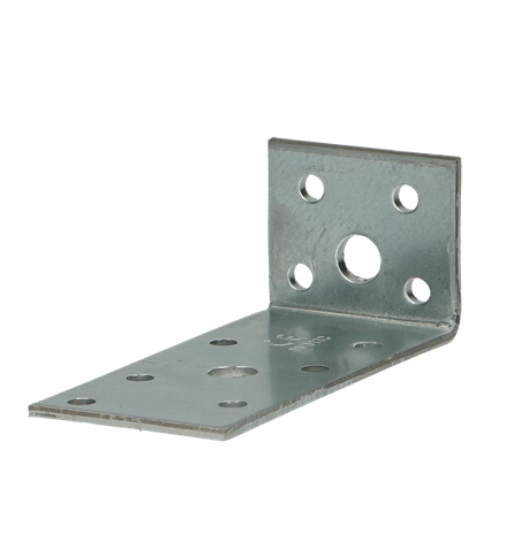 Hoekanker met ril 65x90x90 mm, 2,5 mm dik, verzinkt staal