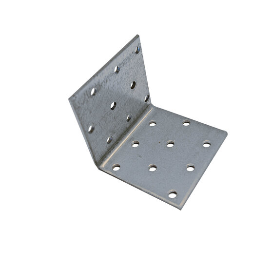 Ongelijkbenige versterkingshoek 60 x 60 x 80 mm 2,5 mm verzinkt voor versteviging en verbinding van houtconstructies