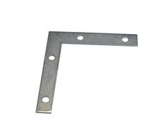 Verzinkte platte hoekbeugel 75 x 75 mm, 2 mm dik, 90 graden