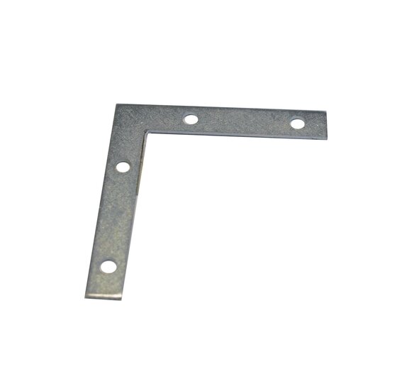 Verzinkte platte hoekbeugel 75 x 75 mm, 2 mm dik, 90 graden