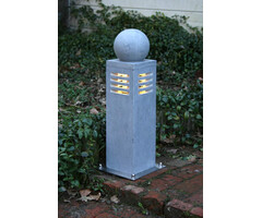 Blauwe hardstenen buitenverlichting met bol 51 cm