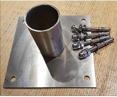 Inox voetplaat 160x160 mm