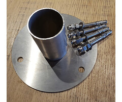 Inox voetplaat rond model