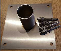 Inox voetplaat 190x190 mm