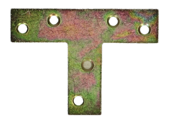 T-verbindingsplaat verzinkt 70x50x16 mm, 1,8 mm dik voor houtverbindingen