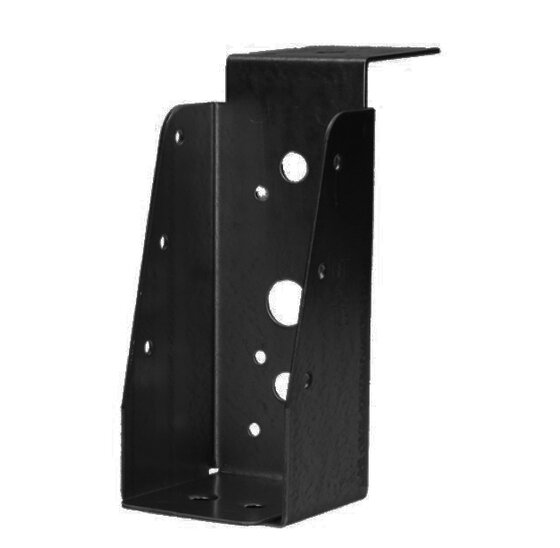 Balkdrager met lange lip 63 x 175 mm 1,5 mm zwart voor het dragen en verbinden van houten balken in constructies