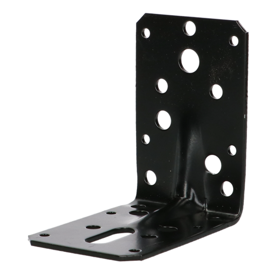 Hoekanker met ril 55 x 70 x 70 mm 2 mm zwart voor stevige verankering in beton en ondergrond